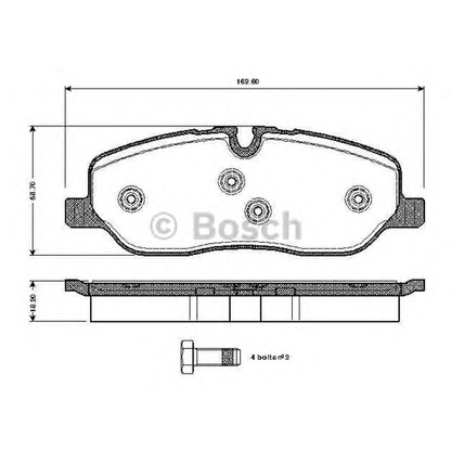 Фото Комплект тормозных колодок, дисковый тормоз BOSCH 0986TB3022