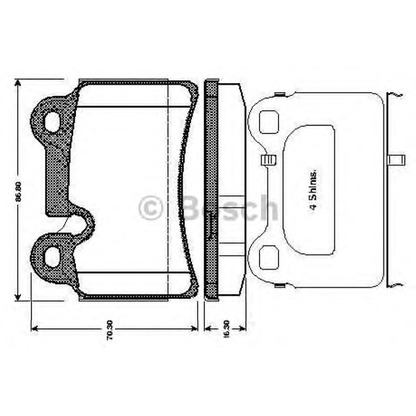 Photo Brake Pad Set, disc brake BOSCH 0986TB3075