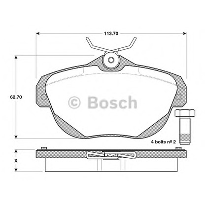 Photo Kit de plaquettes de frein, frein à disque BOSCH 0986TB3131