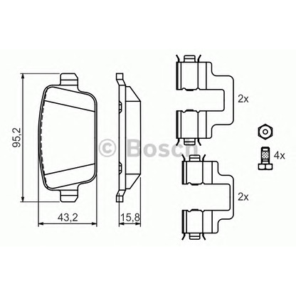 Photo Kit de plaquettes de frein, frein à disque BOSCH 0986494214