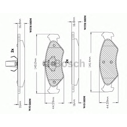 Photo Brake Pad Set, disc brake BOSCH F03A150024