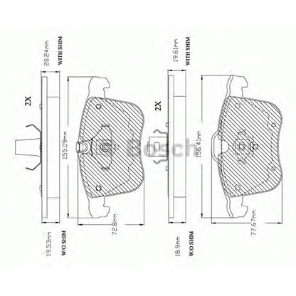 Photo Brake Pad Set, disc brake BOSCH F03A150030