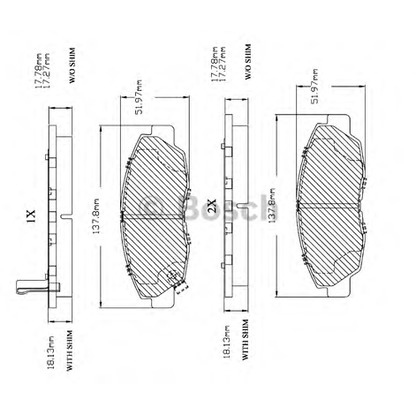 Photo Brake Pad Set, disc brake BOSCH F03B150009