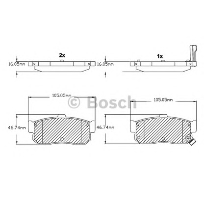 Zdjęcie Zestaw klocków hamulcowych, hamulce tarczowe BOSCH F03B150019