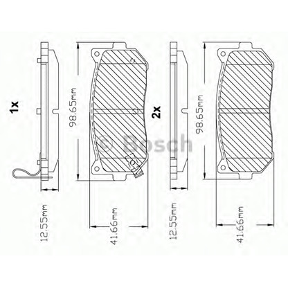 Фото Комплект тормозных колодок, дисковый тормоз BOSCH F03B150058