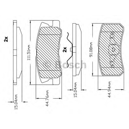 Фото Комплект тормозных колодок, дисковый тормоз BOSCH F03B150087