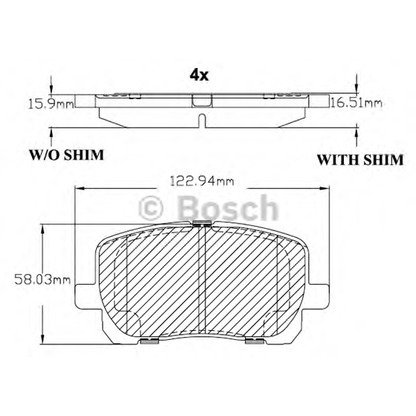 Photo Kit de plaquettes de frein, frein à disque BOSCH F03B150105