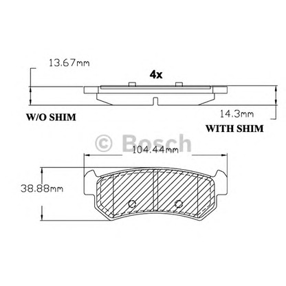 Photo Kit de plaquettes de frein, frein à disque BOSCH F03B150138