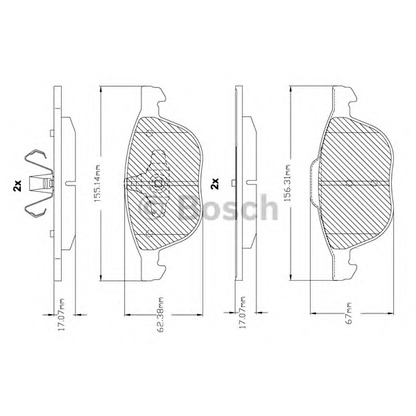 Foto Juego de pastillas de freno BOSCH F03B150143