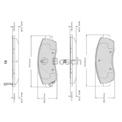 Zdjęcie Zestaw klocków hamulcowych, hamulce tarczowe BOSCH F03B150149