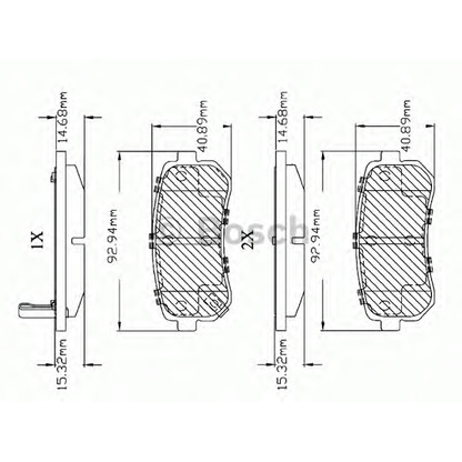 Photo Brake Pad Set, disc brake BOSCH F03B150161