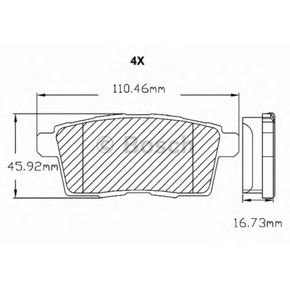 Фото Комплект тормозных колодок, дисковый тормоз BOSCH F03B150176