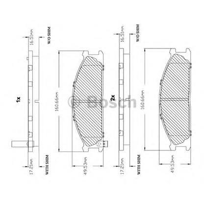 Photo Brake Pad Set, disc brake BOSCH F03B150216