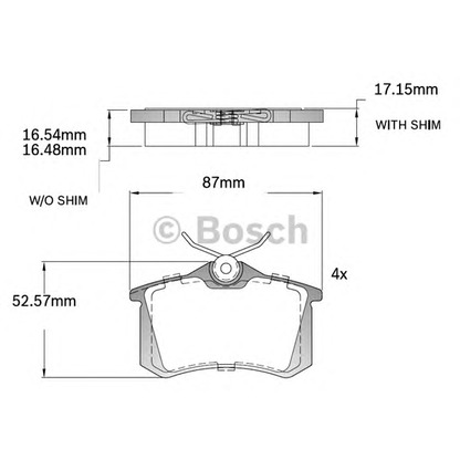 Photo Kit de plaquettes de frein, frein à disque BOSCH F03B150218