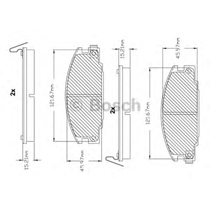 Фото Комплект тормозных колодок, дисковый тормоз BOSCH F03B150222