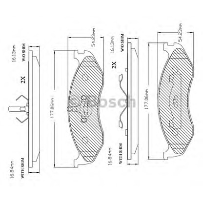 Photo Kit de plaquettes de frein, frein à disque BOSCH F03B150232