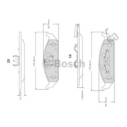 Photo Brake Pad Set, disc brake BOSCH F03B150254