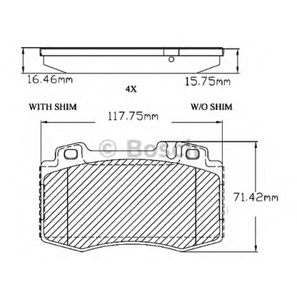 Photo Kit de plaquettes de frein, frein à disque BOSCH F03B150300