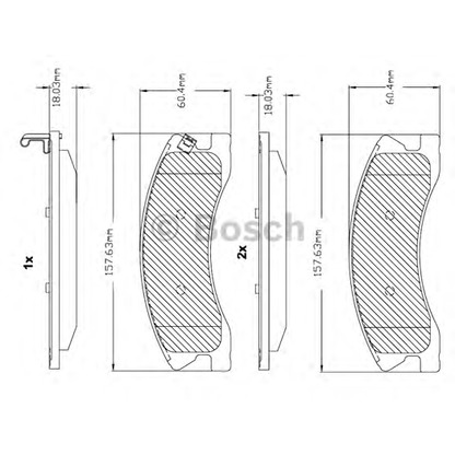 Photo Kit de plaquettes de frein, frein à disque BOSCH F03B150322