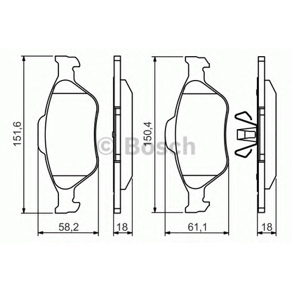 Фото Комплект тормозных колодок, дисковый тормоз BOSCH 0986494512