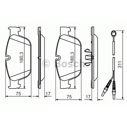 Фото Комплект тормозных колодок, дисковый тормоз BOSCH 0986494526