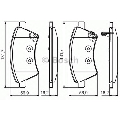 Фото Комплект тормозных колодок, дисковый тормоз BOSCH 0986495101