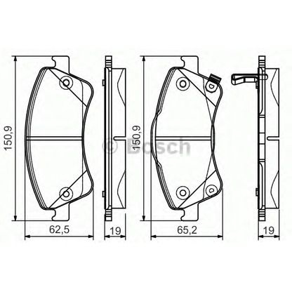 Фото Комплект тормозных колодок, дисковый тормоз BOSCH 0986495106