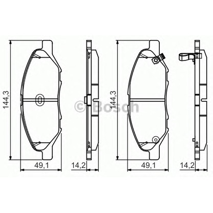 Photo Brake Pad Set, disc brake BOSCH 0986495133