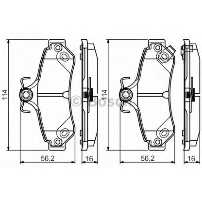 Фото Комплект тормозных колодок, дисковый тормоз BOSCH 0986495173