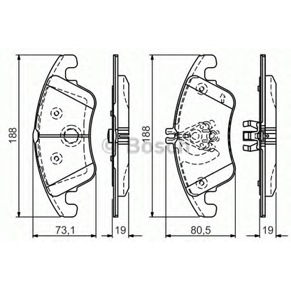 Фото Комплект тормозных колодок, дисковый тормоз BOSCH 0986TB3152