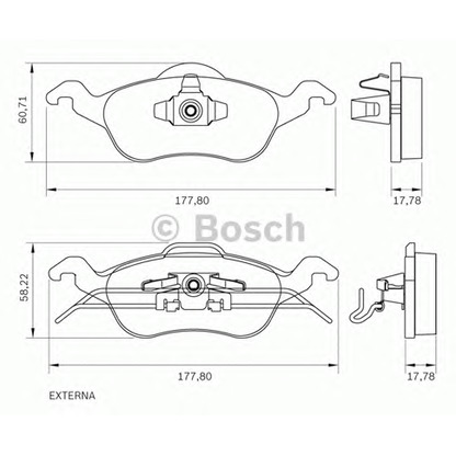 Photo Brake Pad Set, disc brake BOSCH 0986BB0162