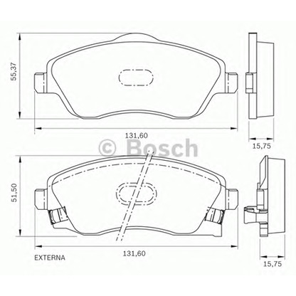 Photo Brake Pad Set, disc brake BOSCH 0986BB0270