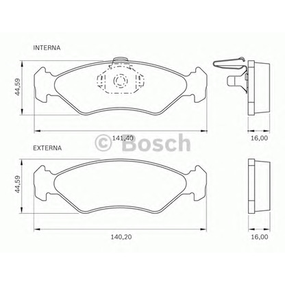 Фото Комплект тормозных колодок, дисковый тормоз BOSCH 0986BB0276