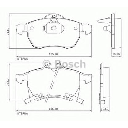 Zdjęcie Zestaw klocków hamulcowych, hamulce tarczowe BOSCH 0986BB0716