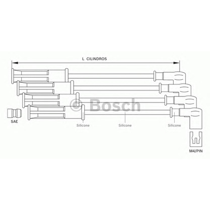 Фото Комплект проводов зажигания BOSCH F00099C135