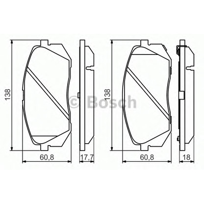 Фото Комплект тормозных колодок, дисковый тормоз BOSCH 0986494559