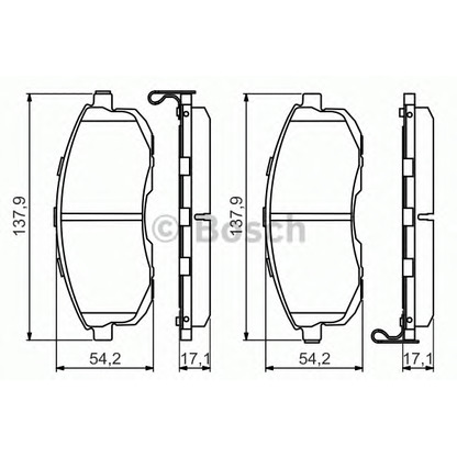 Фото Комплект тормозных колодок, дисковый тормоз BOSCH 0986494572