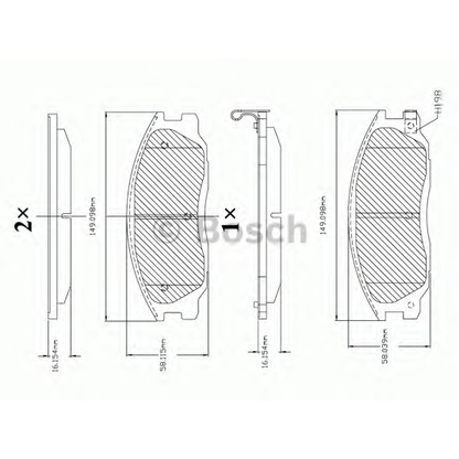 Photo Kit de plaquettes de frein, frein à disque BOSCH F03B150304