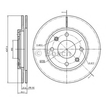 Photo Brake Disc BOSCH 0986BB4304