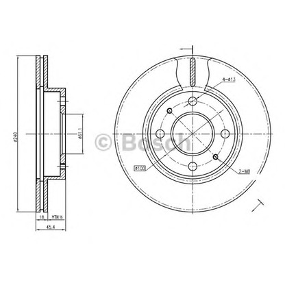 Photo Disque de frein BOSCH 0986BB4313