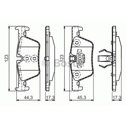 Фото Комплект тормозных колодок, дисковый тормоз BOSCH 0986494554