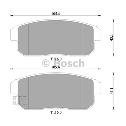 Фото Комплект тормозных колодок, дисковый тормоз BOSCH 0986505407