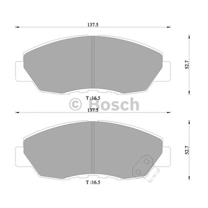 Photo Kit de plaquettes de frein, frein à disque BOSCH 0986505627