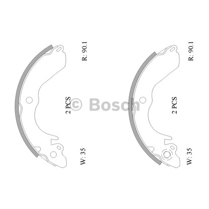 Zdjęcie Zesatw szczęk hamulcowych BOSCH 0986AB0837