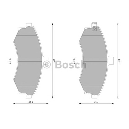 Photo Kit de plaquettes de frein, frein à disque BOSCH 0986AB1023