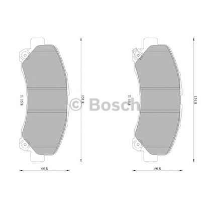 Фото Комплект тормозных колодок, дисковый тормоз BOSCH 0986AB1041