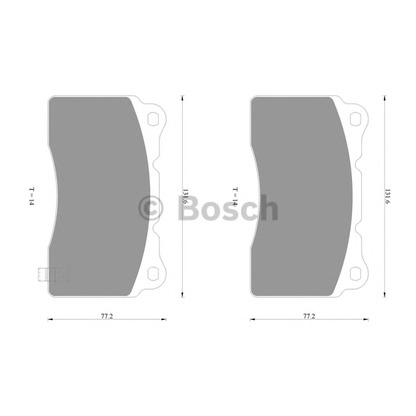 Photo Kit de plaquettes de frein, frein à disque BOSCH 0986AB1067