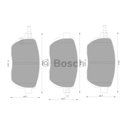 Фото Комплект тормозных колодок, дисковый тормоз BOSCH 0986AB1410