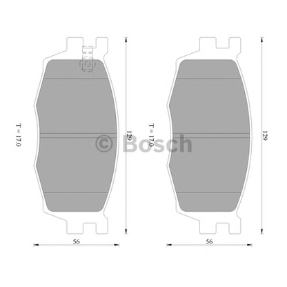 Photo Kit de plaquettes de frein, frein à disque BOSCH 0986AB1465