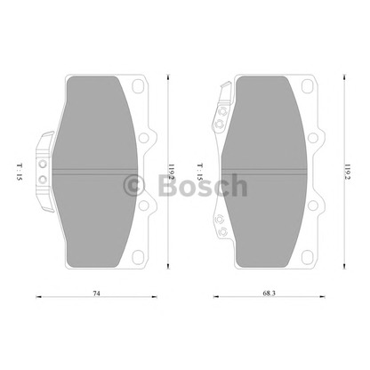 Photo Brake Pad Set, disc brake BOSCH 0986AB2057